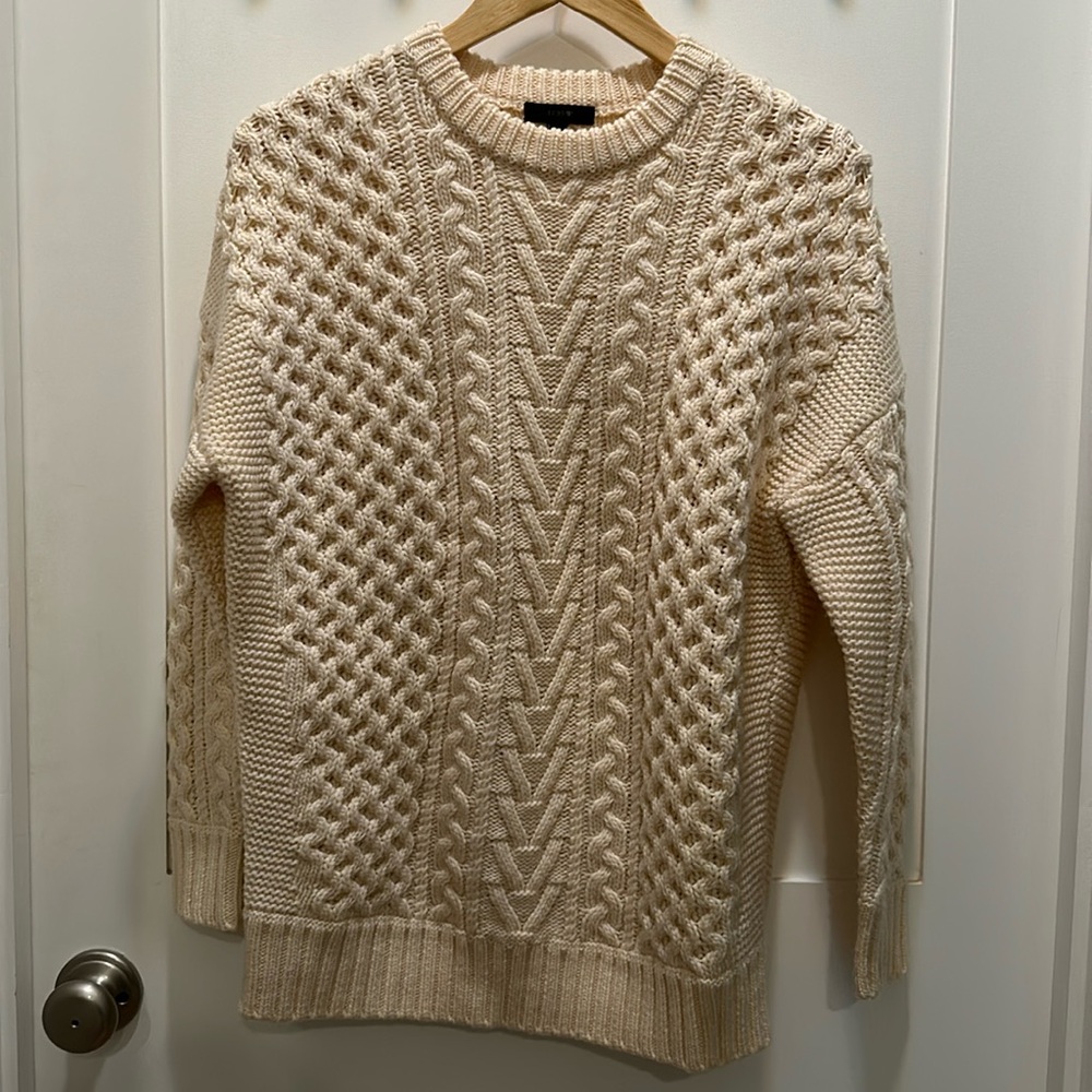 NEVER WORN 100% Wool J Crew Fisherman Sweater